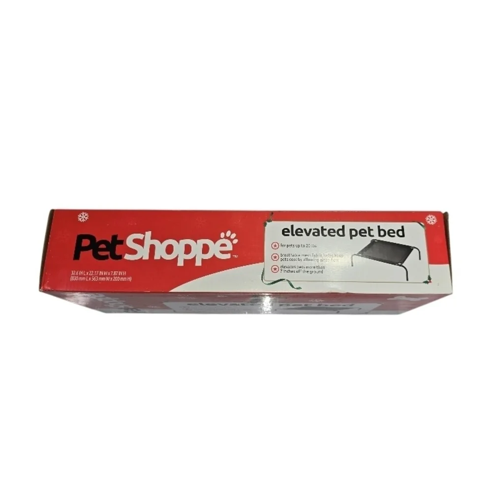 Pet Shoppe Elevated Pet Bed Small up to 20 lbs Breathable Mesh Cot Holiday New